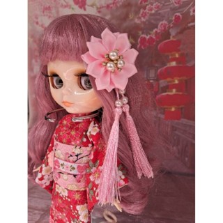 小禎雜貨 流蘇粉花 和風手工花朵髮夾 和服 花朵髮夾 小布娃娃頭飾 小布娃娃髮夾 大人 小孩 美樂娃娃都可使用