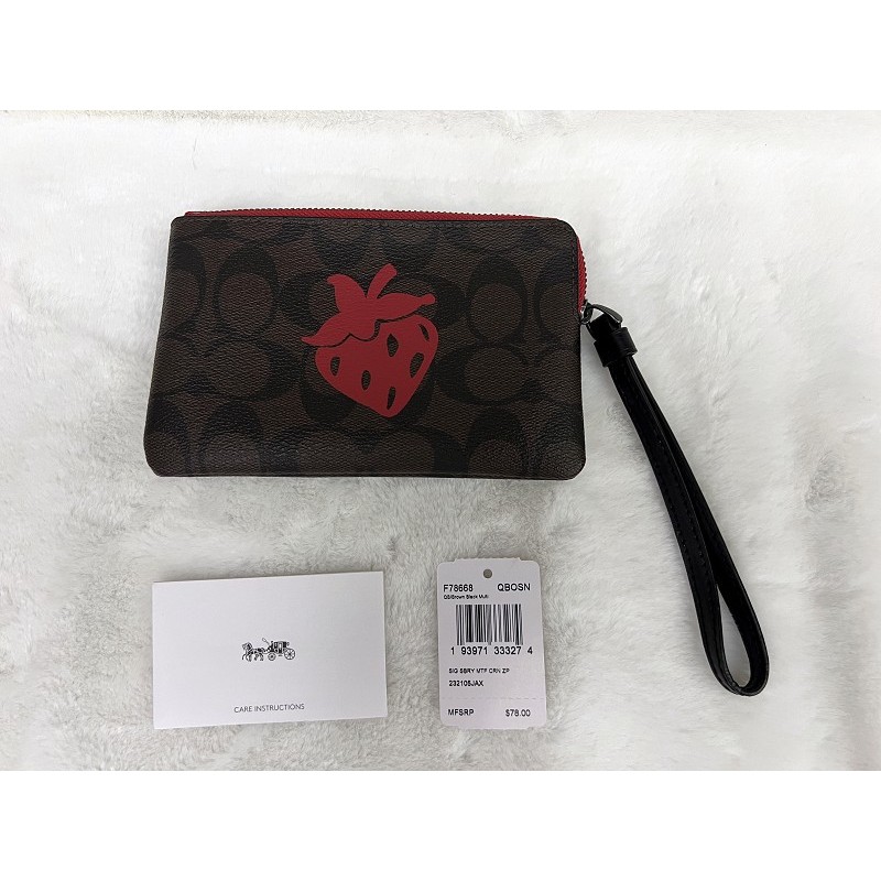 全新正品 COACH 限量 手拿包 手機包 草莓