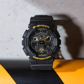 CASIO 卡西歐 G-SHOCK 酷炫黑黃色彩雙顯錶(GA-100CY-1A)