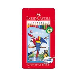 德國 Faber-Castell輝柏 水性色鉛筆紅色精緻鐵盒裝12色組(115913)