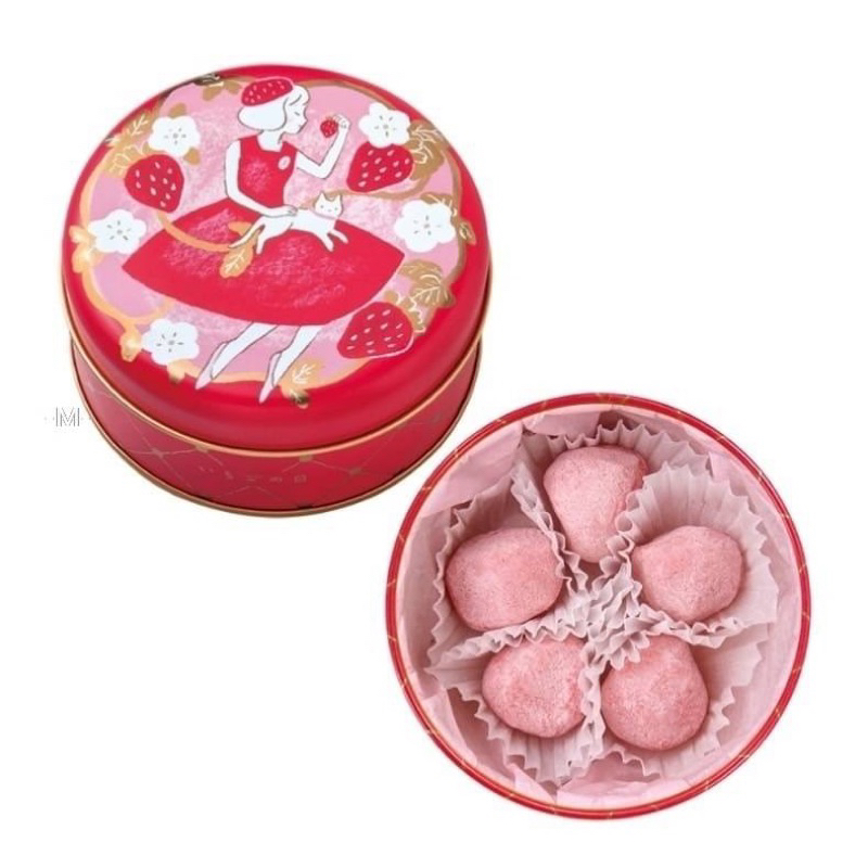 日本  🇯🇵 松風屋 草莓日 草莓松露巧克力圓鐵盒