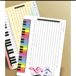 可寫式五線譜小白板 鍵盤彩色音樂圖案墊板
