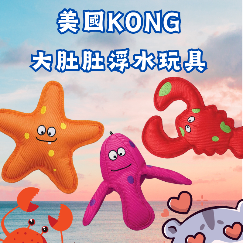 ＊皮皮寵物館＊美國KONG 大肚肚浮水玩具系列 龍蝦 章魚 海星 浮水玩具 海邊玩具 狗狗玩具 耐咬玩具 寵物耐咬