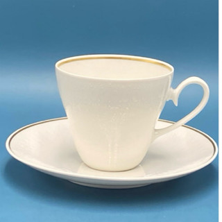 德國Rosenthal 羅泰森Classic Rose金邊白瓷浮雕經典玫瑰咖啡杯組（4555-4-18-9）210ml