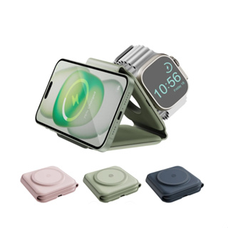 BAZIC GoMagTrio Plus 三合一 便攜式折疊磁吸無線充電座 APPLE 耳機 手錶無線充電盤 無線充電
