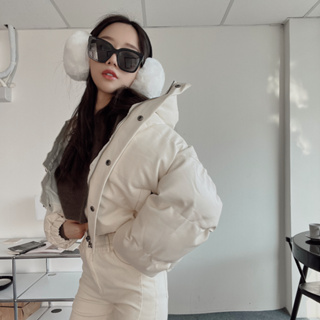 DOMISS 韓國皮革羽絨外套-3色 重磅保暖外套 皮外套 保暖外套 羽絨服 外套 疊穿 冬衣 機能性外套 (現貨)