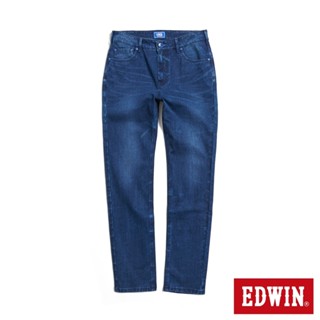 EDWIN 男款 加大碼 EDGE 棉彈力丹寧窄管直筒牛仔褲(石洗綠)
