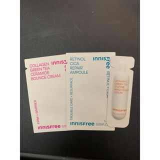 innisfree 膠原勝肽緊緻澎澎霜1ml/A醇淨膚修護安瓶1ml/維他命C淨亮精華1ml