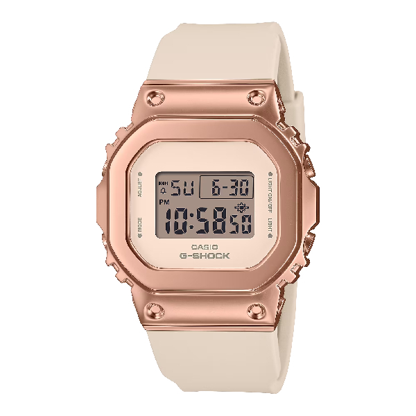 CASIO 卡西歐 GM-S5600UPG-4 高質感風格輕盈舒適方形時尚腕錶 粉紅金 38.4mm