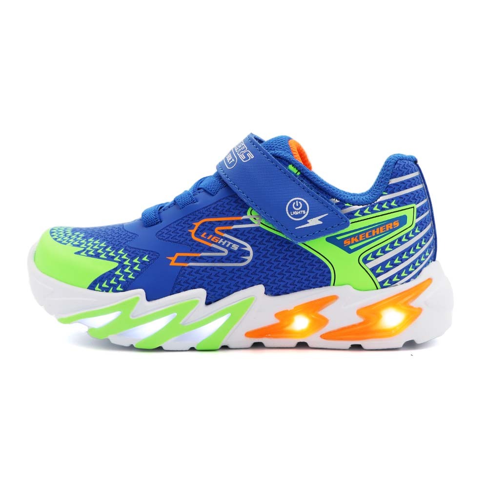 SKECHERS S LIGHTS 魔鬼氈 燈鞋 中童 藍綠 R9978 (400138LRYMT)