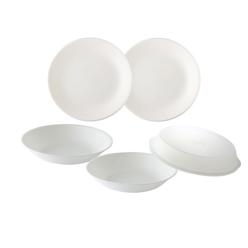 【康寧 Corelle】純白系列5件式餐盤組(E20)