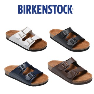 -德國勃肯-birkenstock Arizona 兩扣拖鞋 軟墊 皮革 兩帶 黑色白色棕色 深藍 休閒拖鞋 室內拖鞋