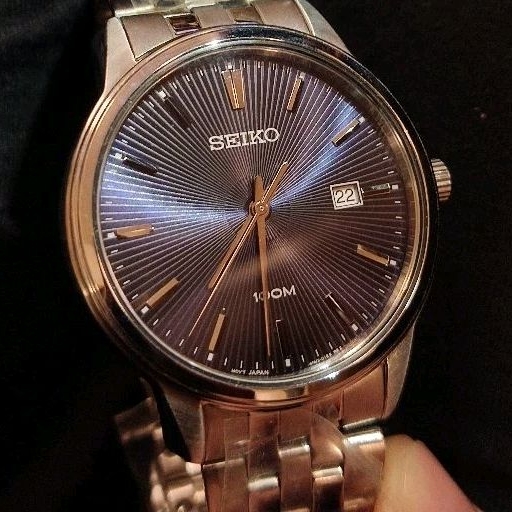 鋒芒 高顏值  Seiko 日本機芯 精緻盤面 錶玻無刮 近似 調酒師 完整錶節 100米 男錶 手錶 精工 二手 正品