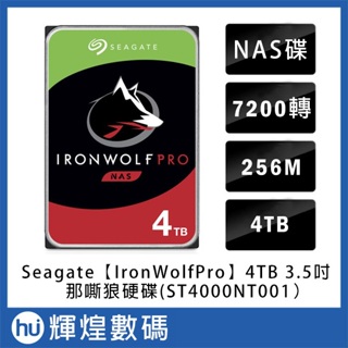 Seagate【IronWolf Pro】那嘶狼 4TB 3.5吋NAS硬碟 (ST4000NT001)
