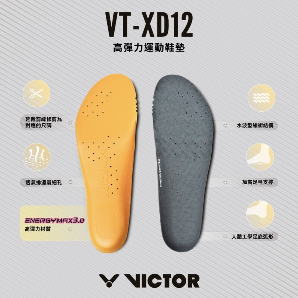 Ψ 山水體育用品社Ψ VICTOR 勝利 鞋墊 高彈力運動鞋墊 VT-XD12 鞋墊