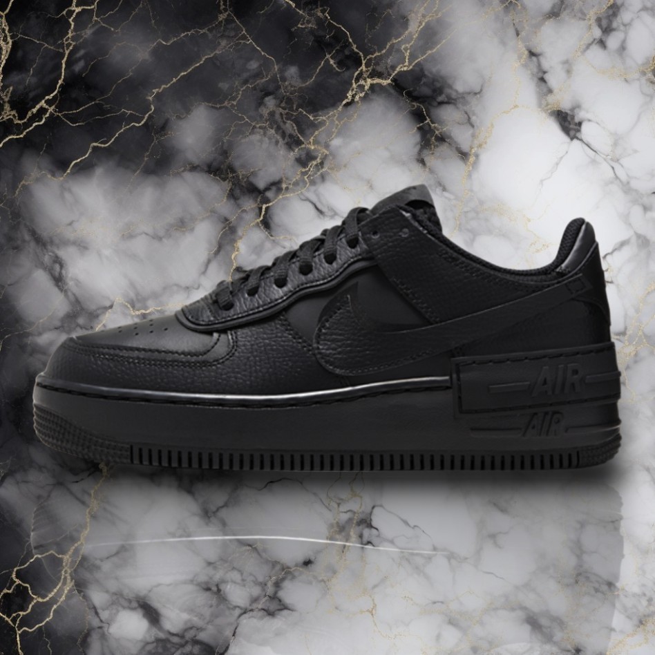 Nike Air Force 1 Shadow 全黑 黑魂 皮革 厚底 增高 工作鞋 休閒 黑女鞋 CI0919-001