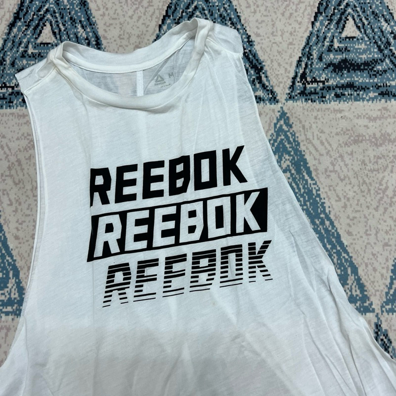 近全新女裝/Reebok 白色訓練背心 重訓運動