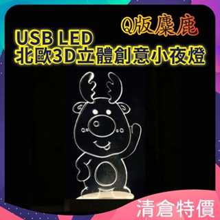 Lepont 北歐3D立體 USB LED創意小夜燈 (多款可選)