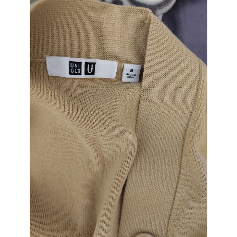 uniqlo u 黃色短版針織外套 M