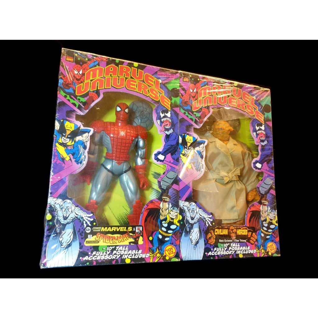 A-19 櫃 ： TOY BIZ 10吋 SPIDER MAN 蜘蛛人 &amp; THING 石頭人 POSEABLE 可動