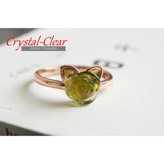 ☆Crystal-Clear☆925玫瑰金天然玫瑰花碧璽戒指1BS34