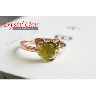 ☆Crystal-Clear☆ 925玫瑰金天然玫瑰花碧璽戒指1BS34