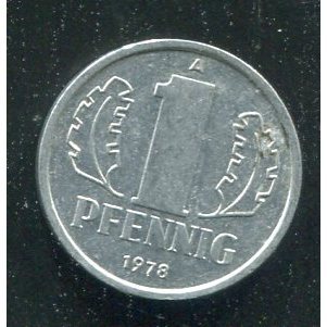 【硬幣】Germany D.R. (東德), 1 Pf. , K8.2 , 1978A #208300 , 95新AU+