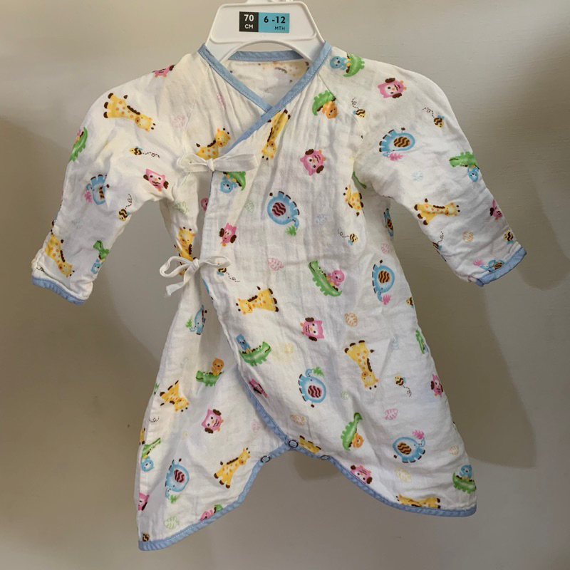 【二手。尺寸50cm】愛儂寶貝 佳美嬰兒用品 100%棉蝴蝶衣 開襟衫 寶寶服飾 嬰兒服飾 台灣製造（藍/粉）