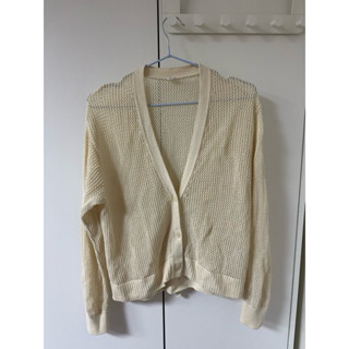 #二手 Uniqlo 女裝透膚短版開襟外套 （可與賣場其他商品併單有優惠）