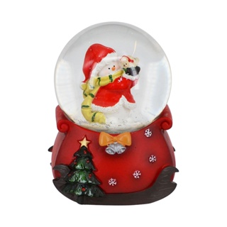 【YU Living】日本進口 聖誕雪人聖誕樹造型雪花球 3吋高 水晶球 桌上擺飾(紅色) [折扣碼現折]