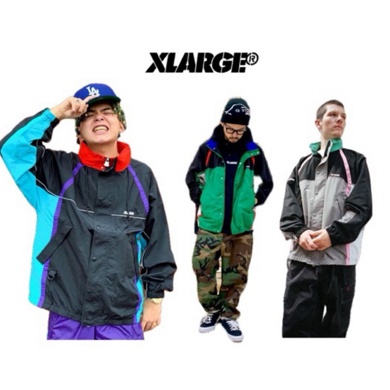 日版 XLARGE 四色拼接 夾克 外套 拼色 潮流 大猩猩 滑板 衝鋒衣