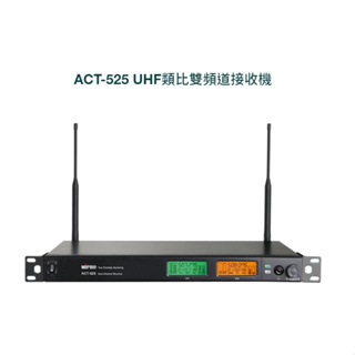 【昌明視聽】ACT-525 UHF ACT525 雙頻道 純自動選訊接收 附2隻無線麥克風ACT-500H
