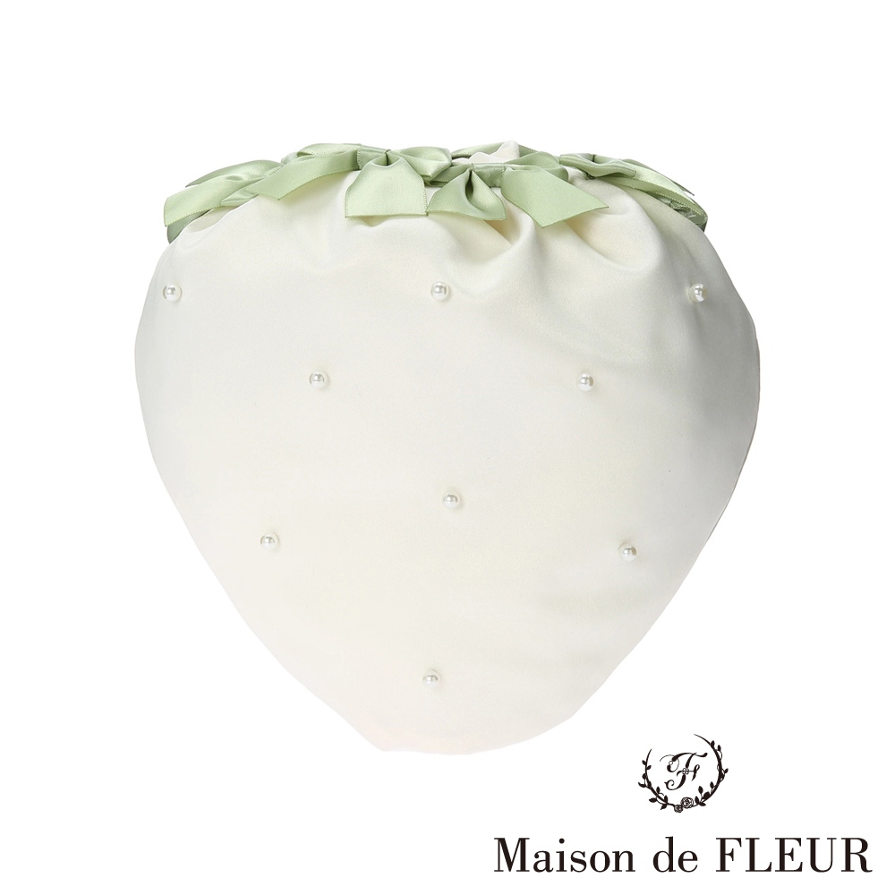 Maison de FLEUR 【WEB限定】輕甜草莓造型珍珠束口收納包(8S41FSJ0300)