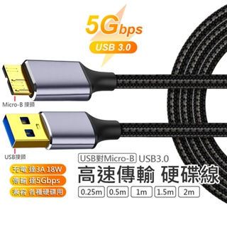 USB 3.0 Micro-B 硬碟 高速傳輸線 編織線 Type-C 5Gbps 適用於 三星 創建 威剛 WD 等
