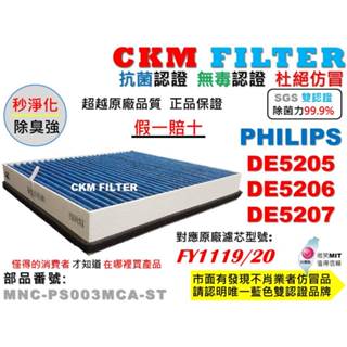 【CKM】適 PHILIPS 飛利浦 DE5205 DE5206 DE5207 抗菌 抗敏 活性碳無毒濾網 FY1119
