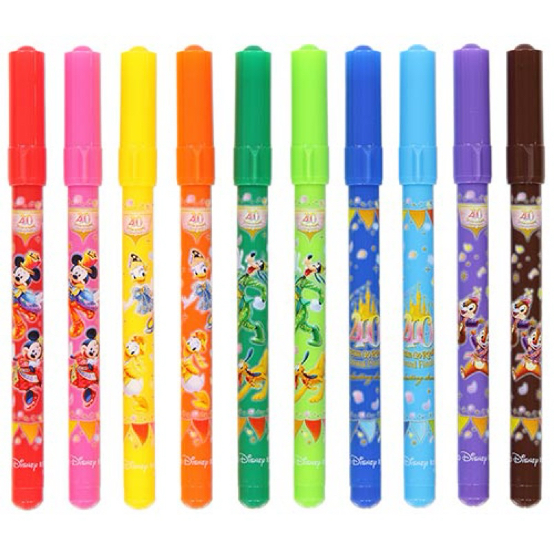 現貨-東京迪士尼樂園40週年慶典系列圖案筆桿彩色筆組