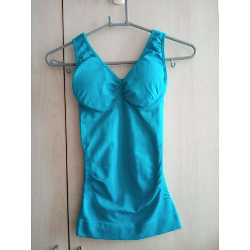 Belvia 貝薇雅重點加壓纖體長版背心（S)透氣無痕超纖瘦塑身衣土耳其藍