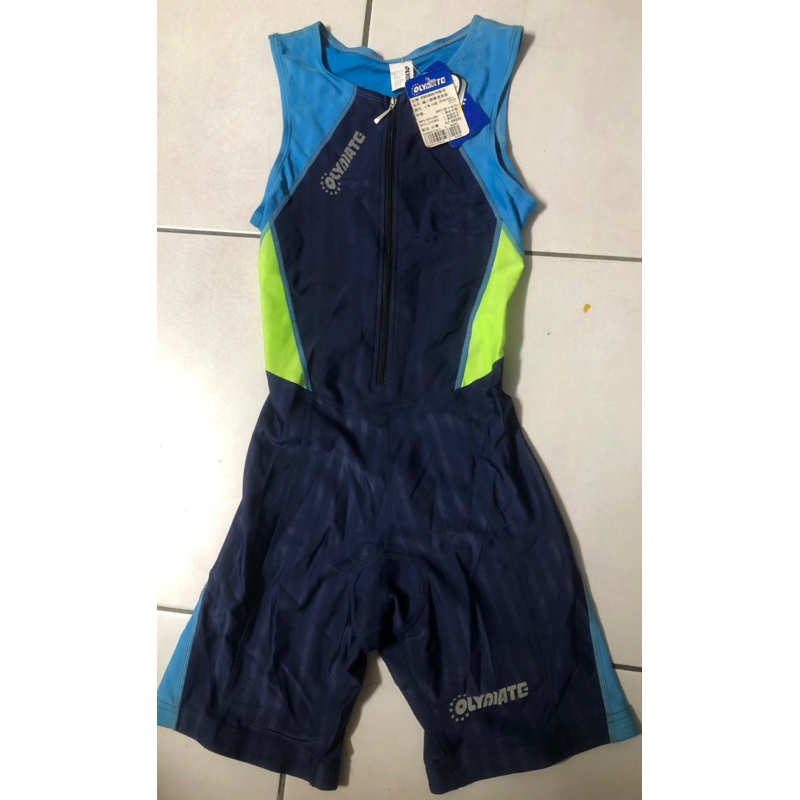 絕版 36 奧林匹克 OLYMATE 全新未穿 未下水 男人 水藍鐵人競賽連身服 泳衣 一件式泳裝E8M8001HB-S