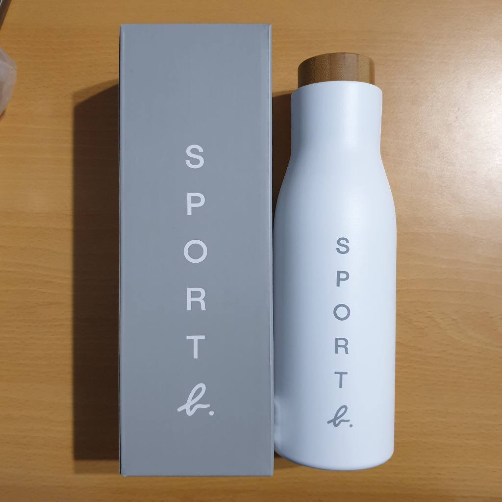 【SPORT b.】保溫瓶-白-木紋蓋(小b) 500ml