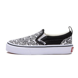 VANS V98CS D.LOGO SLIP ON LOGO 休閒 百搭 黑白 童鞋 634392-0001