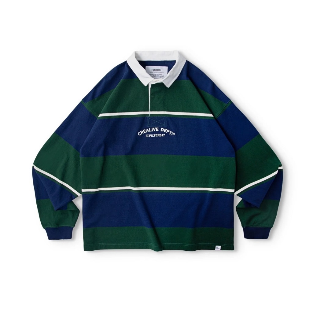 【P.COAST LAB】FILTER017® 條紋英式橄欖球衫 (深藍/綠)