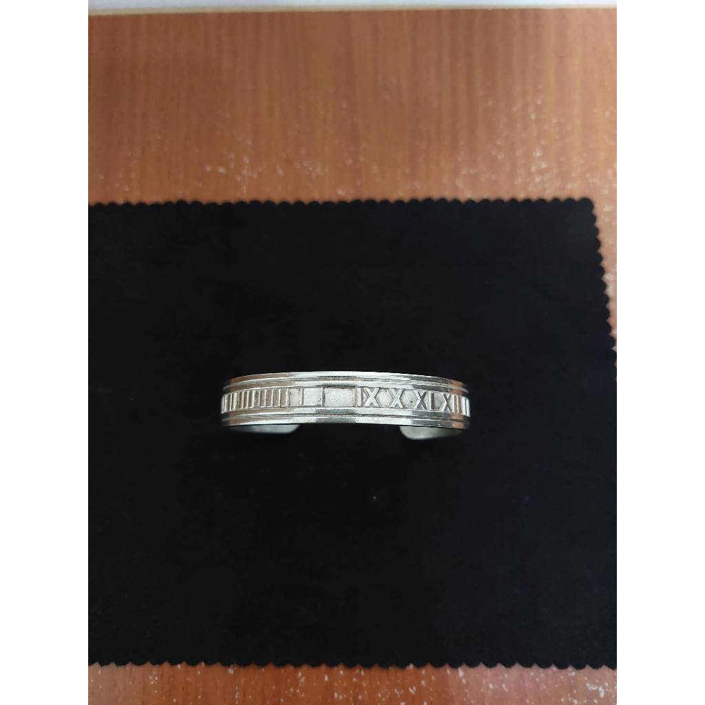 1995年 Tiffany &amp; Co 925 純銀 羅馬數字 古著 手環
