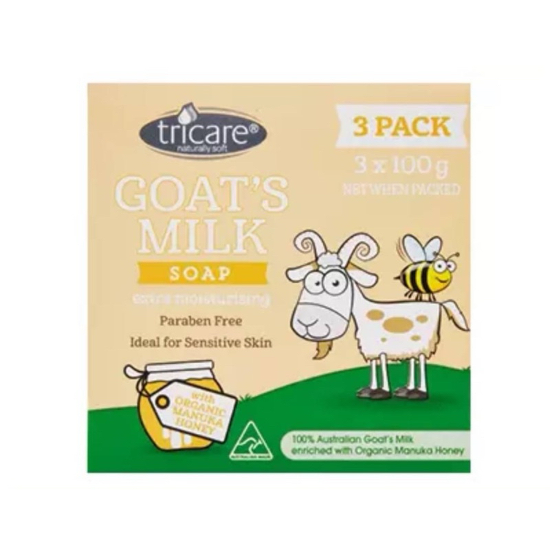 （預購）Tricare Goat's Milk Soap 澳洲純天然羊奶皂3入裝（麥盧卡蜂蜜）