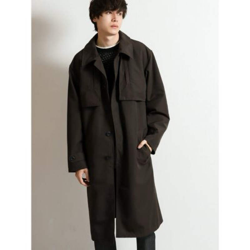 日本輕奢高端Semantic design 中長款商務風衣外套