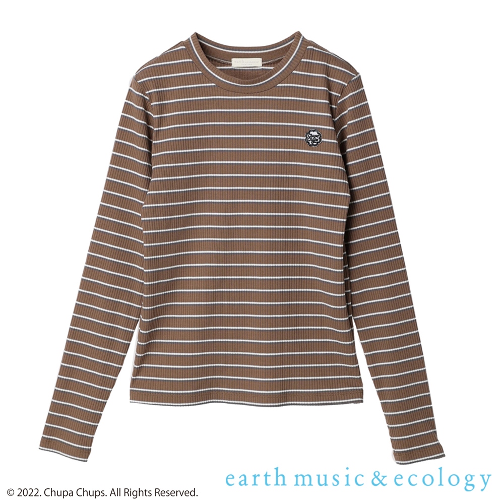 earth music&amp;ecology chupa chups聯名款-橫條紋配色針織上衣(1J22L1C0100)