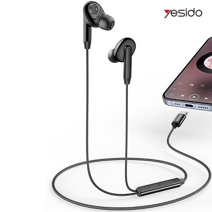 yesido YH44 USB Type-C 耳塞式雙動圈線控耳機 有線耳機