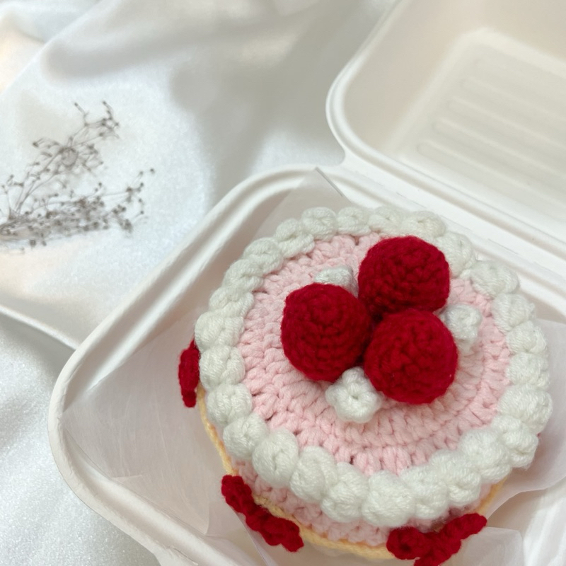 【Rubii】冬天的草莓蛋糕🍓純手工鉤織蛋糕/漢堡盒蛋糕
