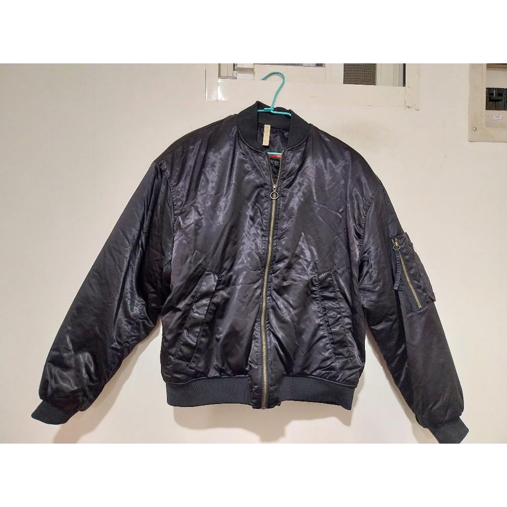 ZARA  緞面  飛行外套 鋪棉外套 MA1 MA-1 bomber jacket