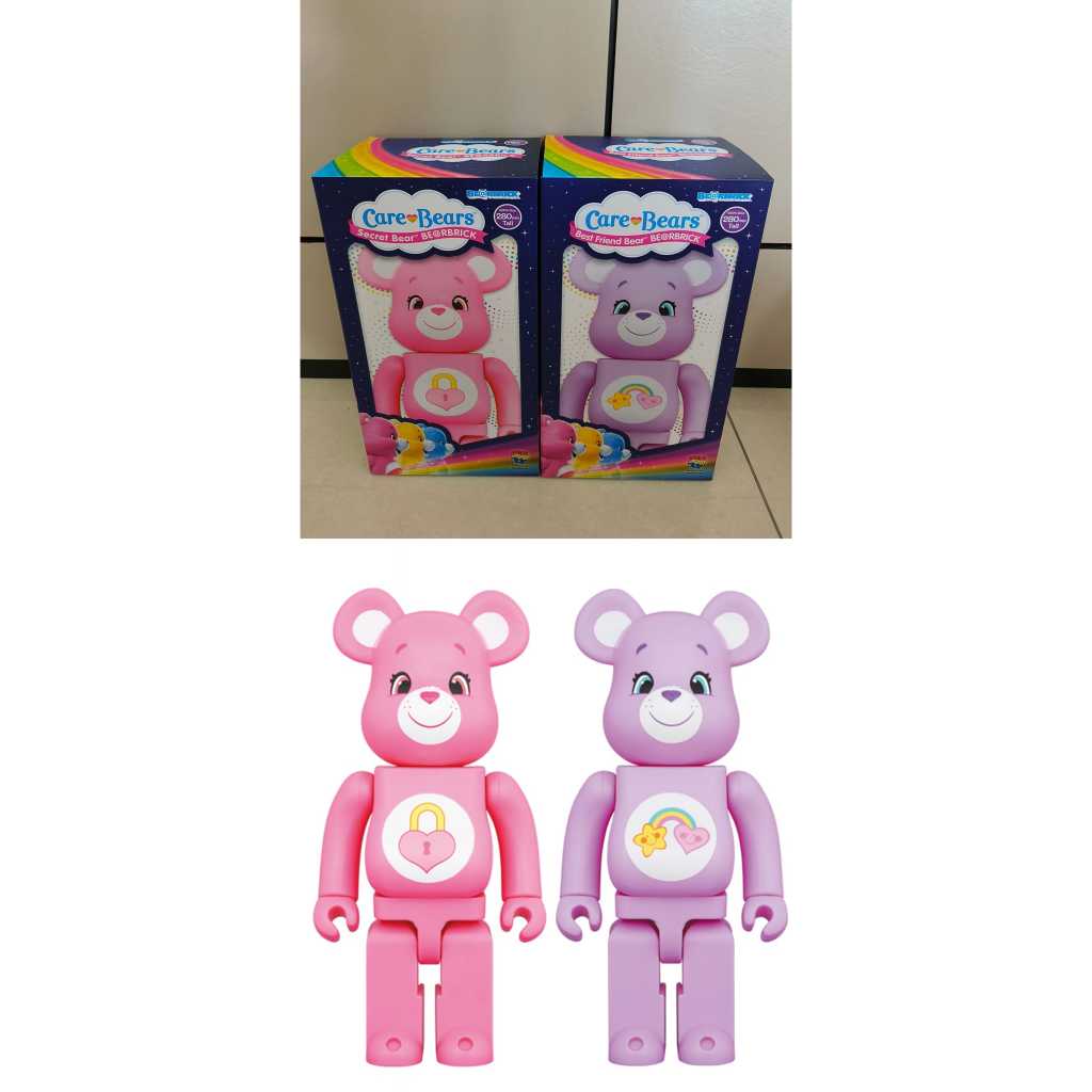 BE@RBRICK Care Bears 400% 紫色彩虹熊 400% 粉色愛心熊 400%