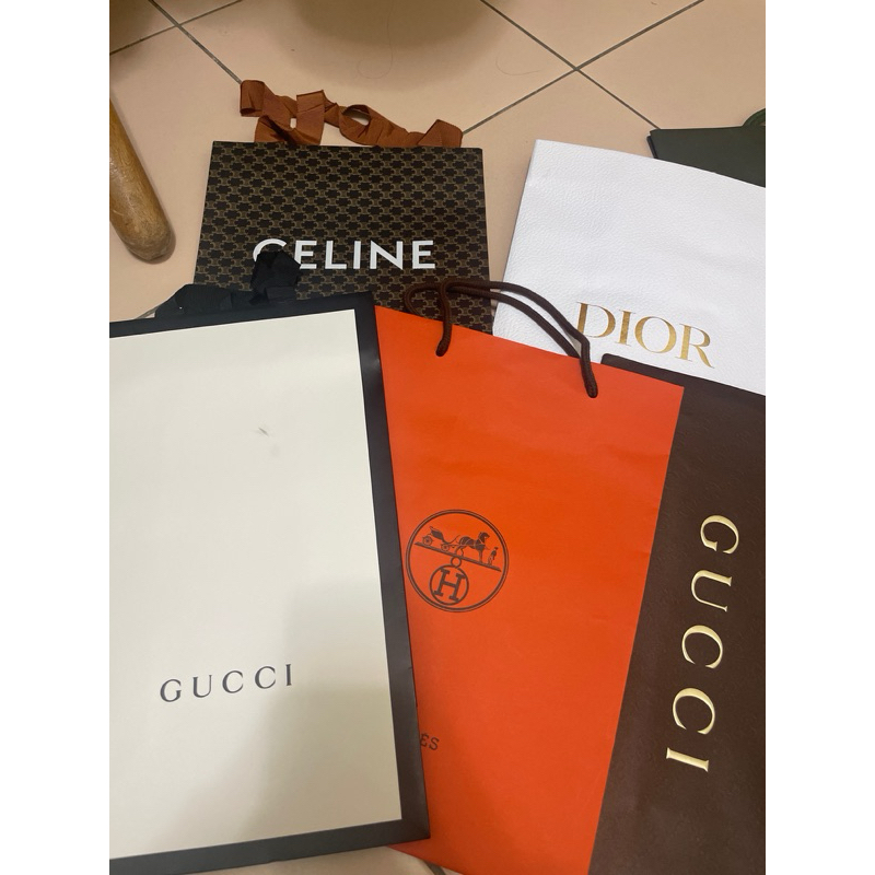 Celine Dior Gucci Hermes 紙袋